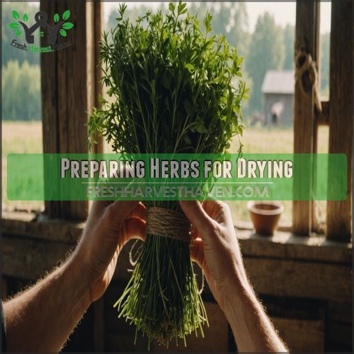 Preparing Herbs for Drying