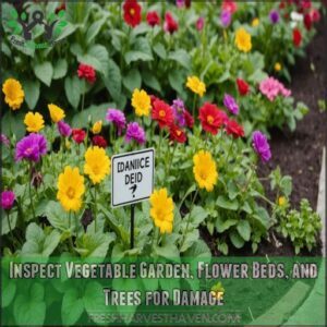 Inspect Vegetable Garden, Flower Beds, and Trees for Damage