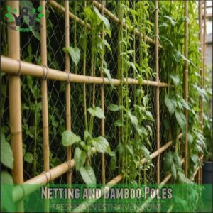 Netting and Bamboo Poles