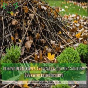 Remove Dead Leaves and Stalks, Leaving Some for Overwintering Insects