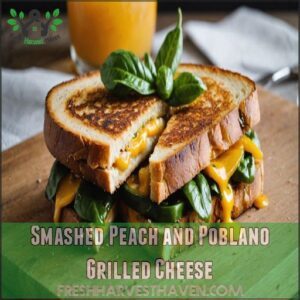 Smashed Peach and Poblano Grilled Cheese