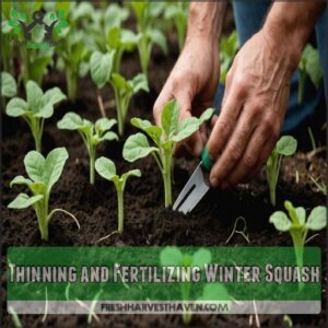 Thinning and Fertilizing Winter Squash