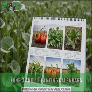 Zone 3 and 4 Planting Calendars