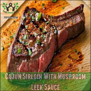 Cajun Sirloin With Mushroom Leek Sauce