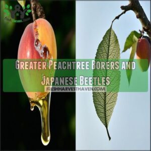 Greater Peachtree Borers and Japanese Beetles