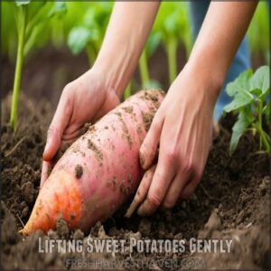 Lifting Sweet Potatoes Gently