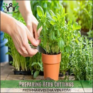 Preparing Herb Cuttings