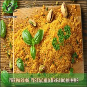 Preparing Pistachio Breadcrumbs