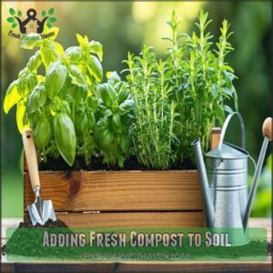 Adding Fresh Compost to Soil