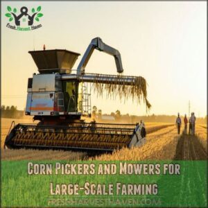 Corn Pickers and Mowers for Large-Scale Farming