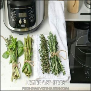 Drying Wet Herbs