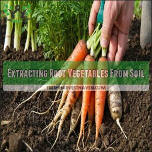 Extracting Root Vegetables From Soil