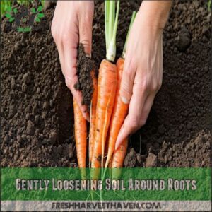 Gently Loosening Soil Around Roots