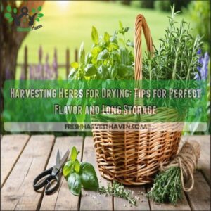 harvesting herbs for drying