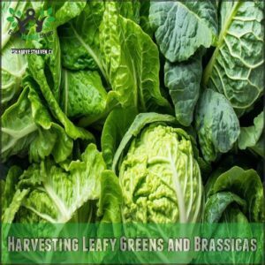 Harvesting Leafy Greens and Brassicas