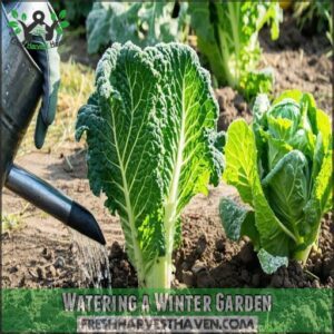 Watering a Winter Garden