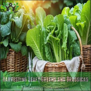 Harvesting Leafy Greens and Brassicas