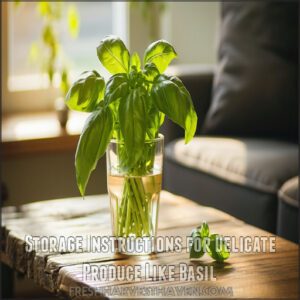 Storage Instructions for Delicate Produce Like Basil