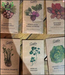 a close up of a bunch of seed packets on a table