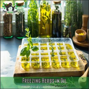 Freezing Herbs in Oil