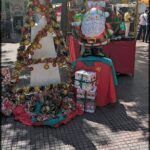 there is a christmas tree made of candy and other decorations