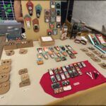 there is a table with a lot of items on it