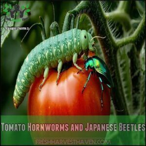 Tomato Hornworms and Japanese Beetles