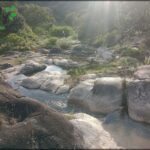 A river with rocks and a sunny day.