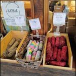 A store display with a sign that says "Karma".
