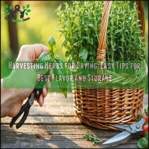 harvesting herbs for drying