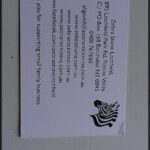 A business card for a company called Zebra Stones.