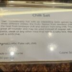 A sign with a recipe for chili salt.