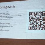 A whiteboard with a list of events on it.