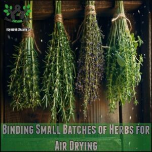 Binding Small Batches of Herbs for Air Drying
