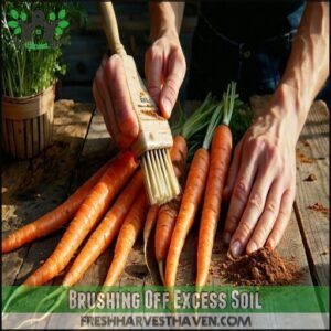 Brushing Off Excess Soil