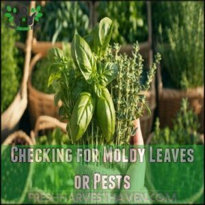Checking for Moldy Leaves or Pests