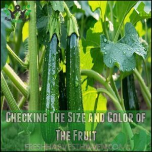 Checking The Size and Color of The Fruit