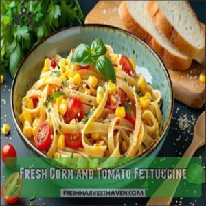 fresh corn and tomato fettuccine