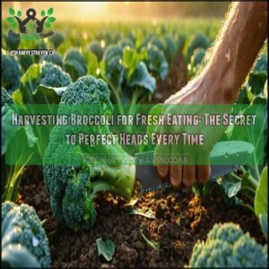 harvesting broccoli for fresh eating
