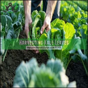 Harvesting Kale Leaves
