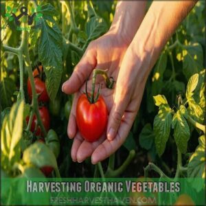 harvesting organic vegetables