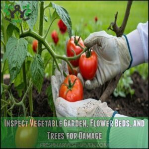 Inspect Vegetable Garden, Flower Beds, and Trees for Damage