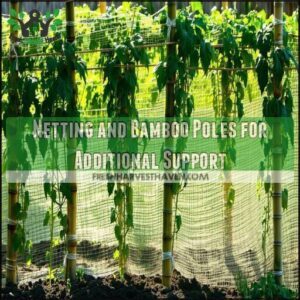 Netting and Bamboo Poles for Additional Support