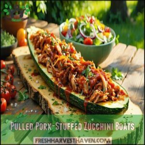 Pulled Pork-Stuffed Zucchini Boats