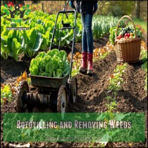 Rototilling and Removing Weeds