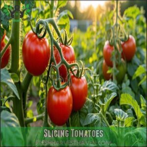 slicing tomatoes
