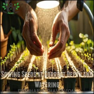 Sowing Seeds at Correct Depth and Watering