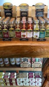 A display of spices and seasonings in a store.