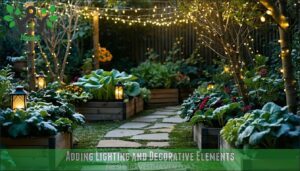 adding lighting and decorative elements