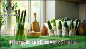asparagus and cucumber storage